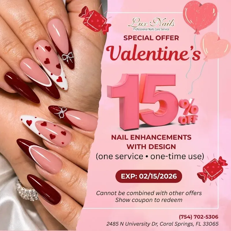 Lux Nails & Lashes ( Nails Design - Gel X - Eyelashes - Spa Pedicure) — Nail salon in Coral Springs